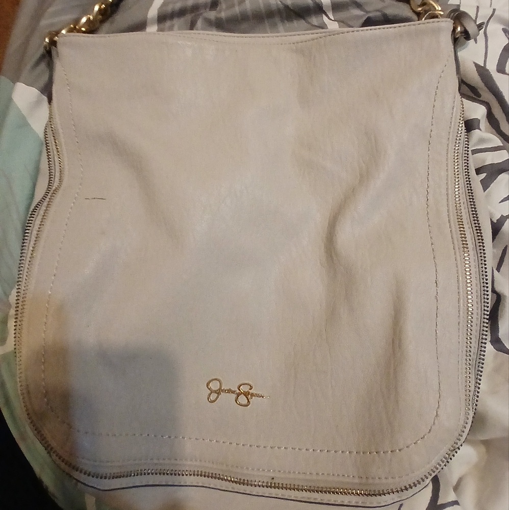 Jessica Simpson Gray Gold Shoulder Bag